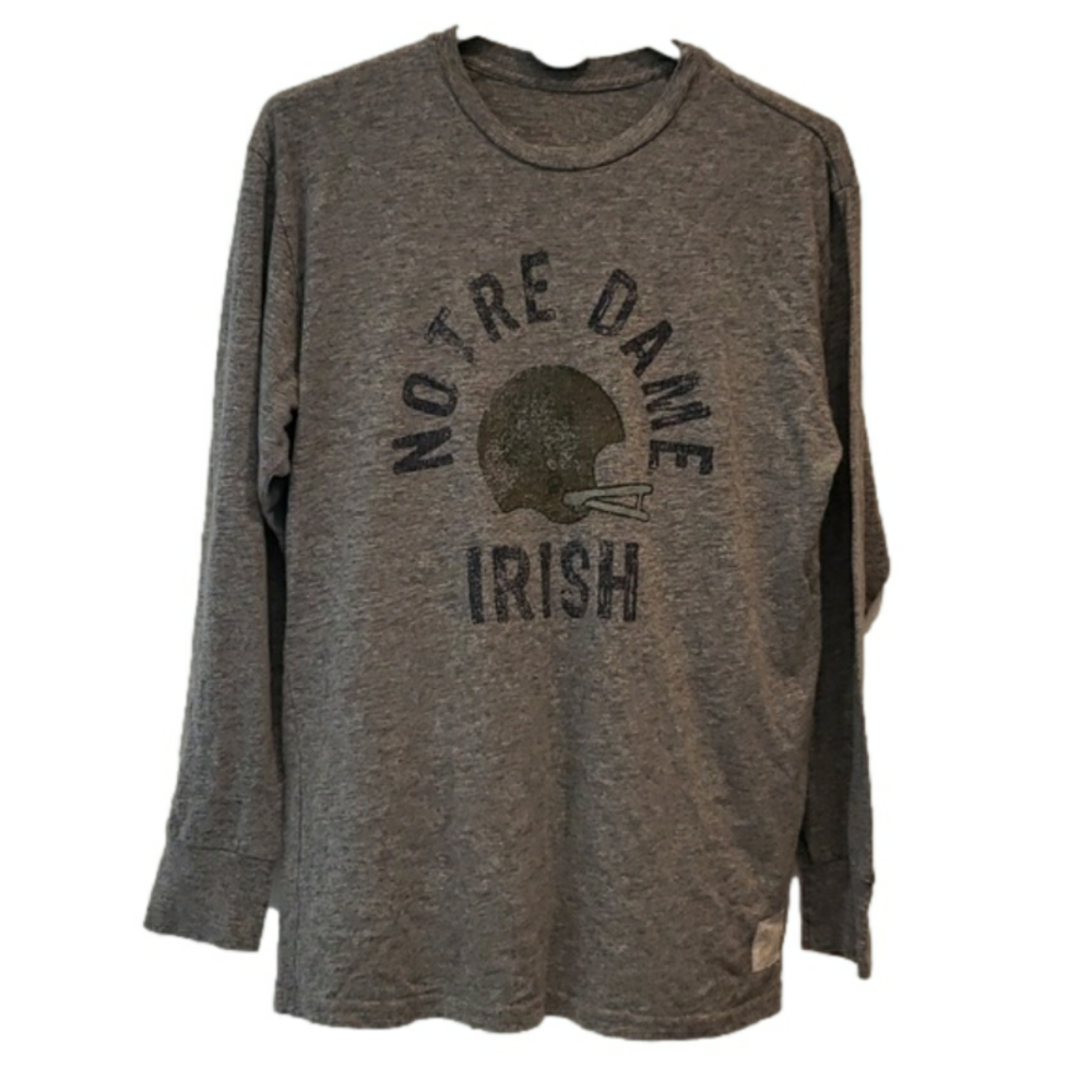 Retro Brand Notre Dame Irish long sleeve Top T-Shirt Men's Large - XL
